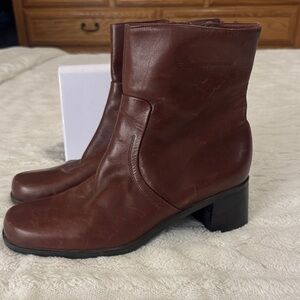 Naturalizer Brown Leather Heeled Boots